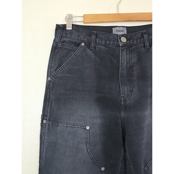 ELWOOD Industry Pant Size 32 Carpenter Utility Denim Jeans Black - Picture 3 of 13